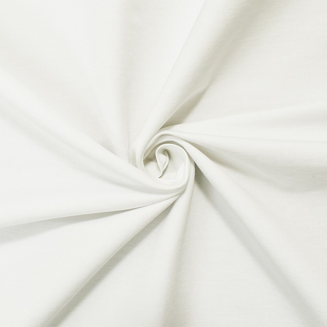 White Poly Cotton Stretch Spandex Poplin Woven Fabric By the Yard